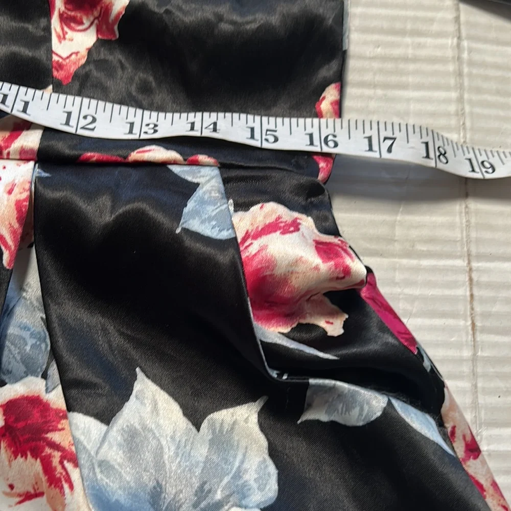 Trixxi Black Multicolor Floral Printed Pleated Dress